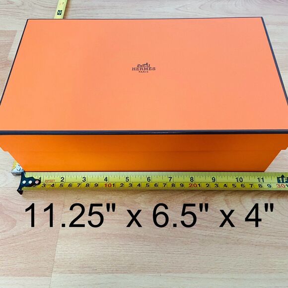 Hermes Gift Box - orange small shoe gift box {EMPTY BOX} (11.25" x 6.5" x 4") - Picture 1 of 9